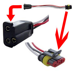 LED tail light adapter w/offset and Delphi-style plugs