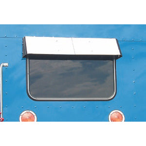 Kenworth stainless steel visor for rear sleeper window