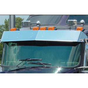 Kenworth -2006 w/curved windshield stainless steel 10" drop visor