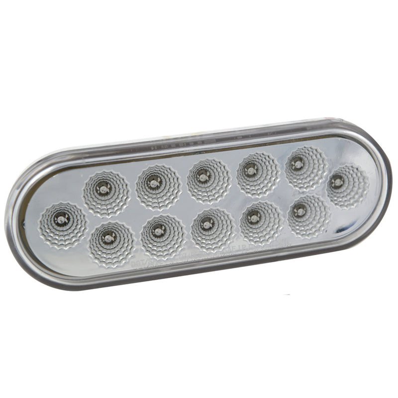 Dual Revolution Amber/Blue oval 12 diode LED marker/turn signal/auxiliary light - CLEAR lens