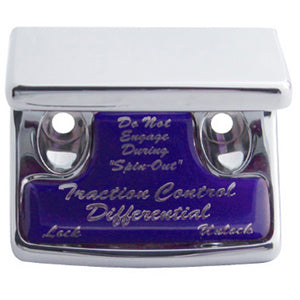 Freightliner Classic/FLD chrome plastic switch guard w/glossy "Traction Differential" sticker