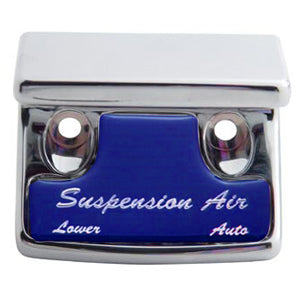 Freightliner Classic/FLD chrome plastic switch guard w/glossy "Suspension Air" sticker