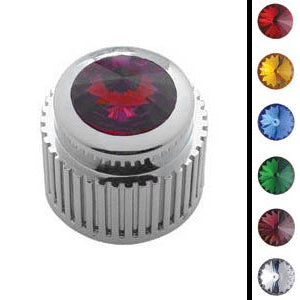 Chrome plastic small control knob with jewel
