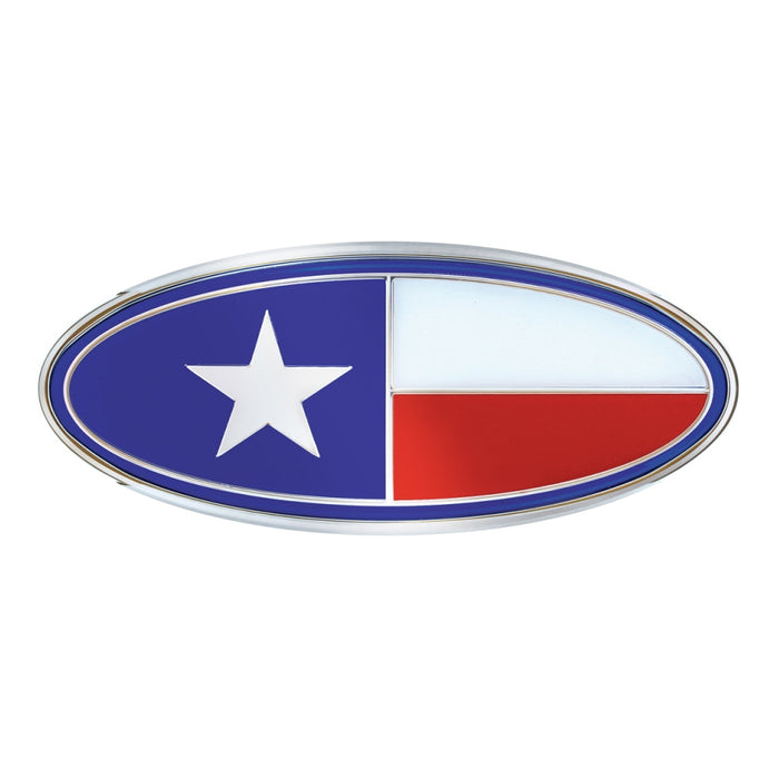 Texas flag replacement Peterbilt-style emblem w/mounting studs - SINGLE