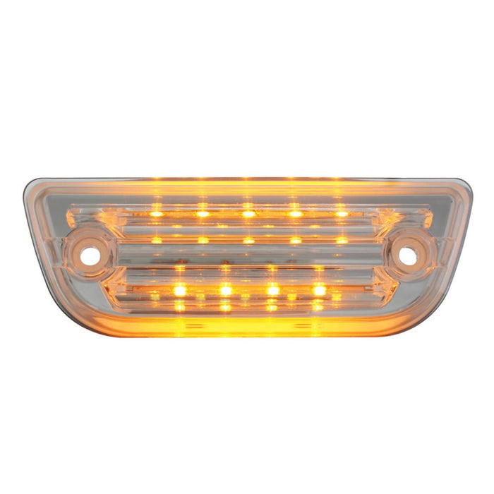Peterbilt 579/Kenworth T660 amber 9 diode LED replacement visor light w/OEM plug - CLEAR lens