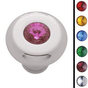Deluxe small chrome dash knob w/jewel - SINGLE
