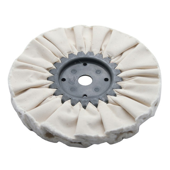White resin treated polishing wheel - 8" diameter