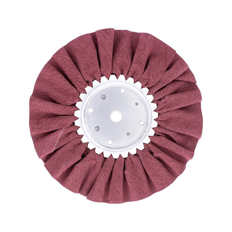 Red resin treated polishing wheel