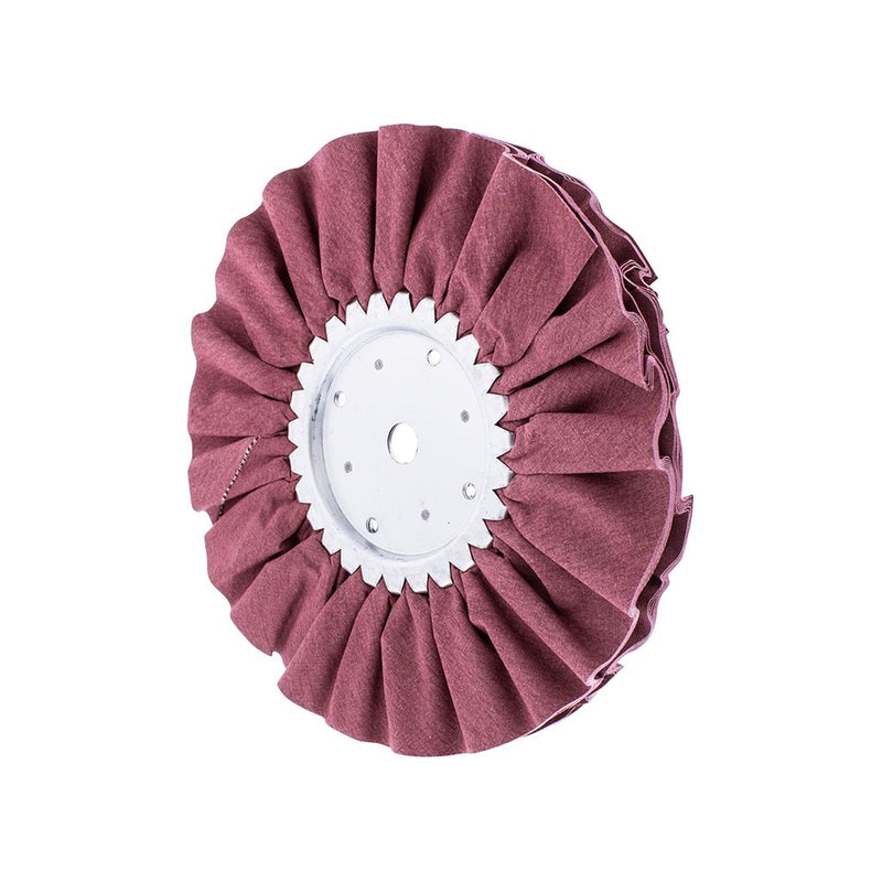 Red resin treated polishing wheel