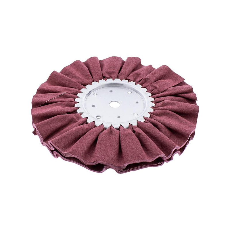 Red resin treated polishing wheel