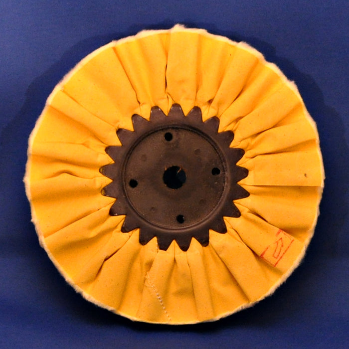 Yellow resin treated polishing wheel - 8" diameter