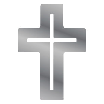 5" stainless steel tape mount inlaid cross