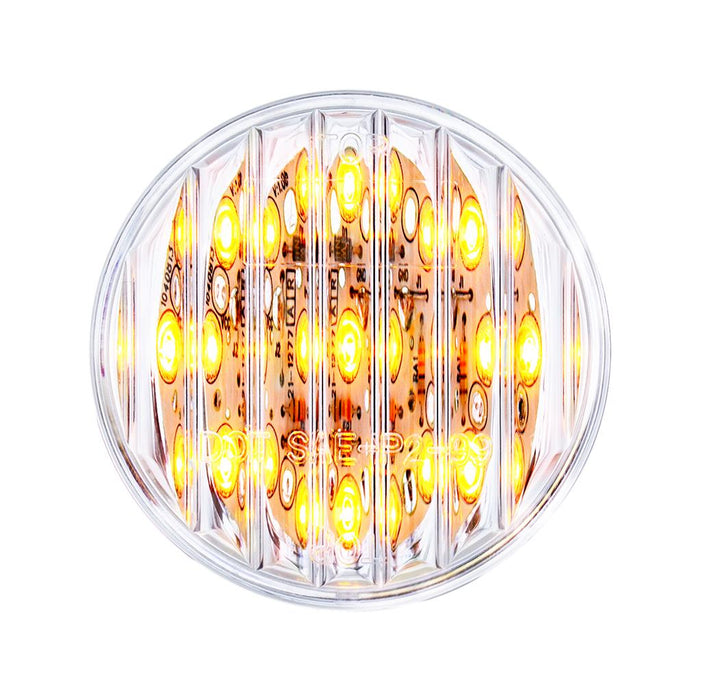 Amber 2" round 9 diode LED marker/clearance light - CLEAR lens