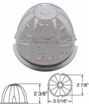 Amber 17 diode LED watermelon style cab light - CLEAR lens