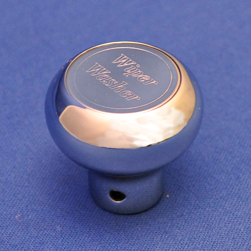 "Wiper/Washer" chrome aluminum dash knob w/engraved plate