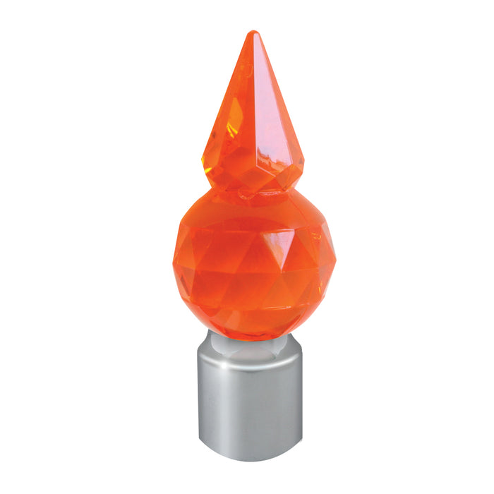 Amber crystal ball pyramid bumper guide topper w/chrome base