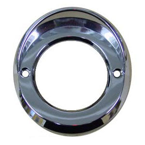2" round chrome plastic grommet cover w/visor - smooth edge