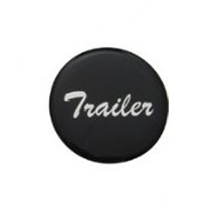 "Tractor" or "Trailer" glossy sticker for large universal chrome knobs