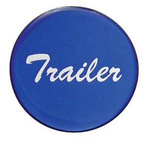 "Tractor" or "Trailer" glossy sticker for large universal chrome knobs