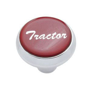 "Tractor" or "Trailer" glossy sticker for large universal chrome knobs