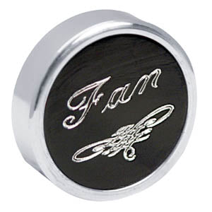 "Fan" aluminum plate for small chrome dash knobs