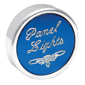 "Panel Lights" aluminum plate for small chrome dash knobs