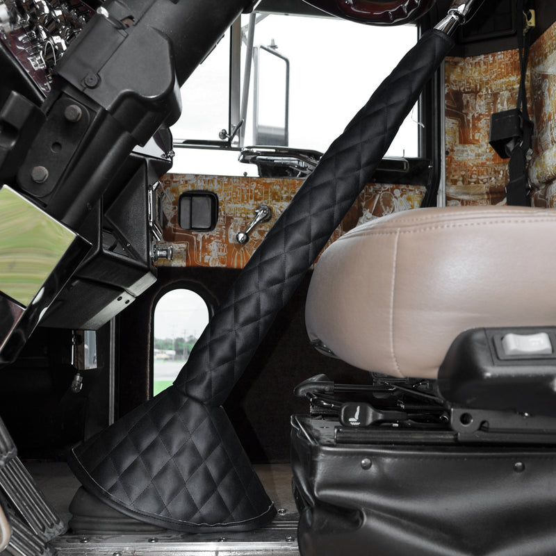 36" quilted vinyl gear shift tower cover and boot with zipper