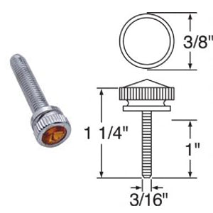 Kenworth 2002+ chrome dash screw with jewel - SINGLE