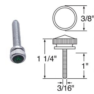 Kenworth 2002+ chrome dash screw with jewel - 6/PACK