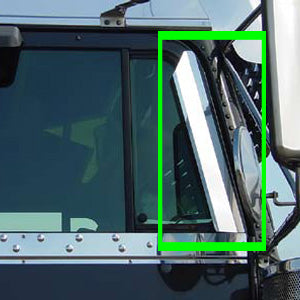 Freightliner Classic/FLD stainless steel door window air deflectors - PAIR