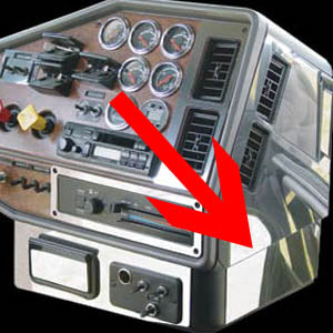 Freightliner Classic/FLD stainless steel lower right side dash trim