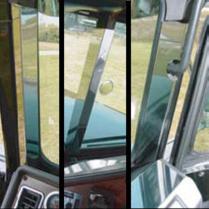 Freightliner Classic/FLD stainless steel interior windshield pillar trims (3 pieces)