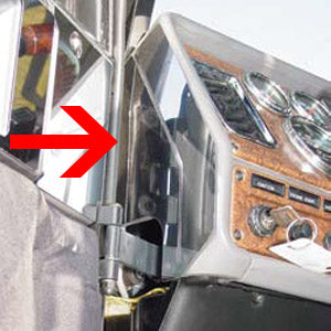 Freightliner Classic/FLD stainless steel upper end dash trim - driver's side