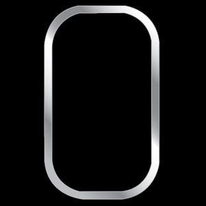 Freightliner Classic/FLD stainless steel interior door view window trim ring