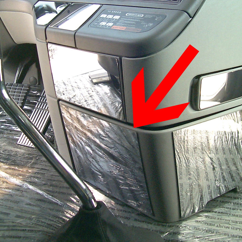 Freightliner Century -2003 stainless steel trash can trim - driver's side