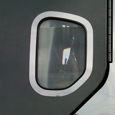 Freightliner Century/Columbia stainless steel exterior door view window trim