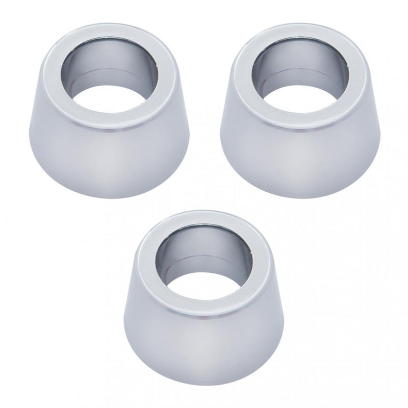 Peterbilt 359/Kenworth chrome plastic round turn signal covers - 3/PACK