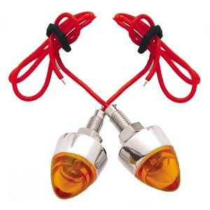 LED lighted bullet license plate mounting bolt - PAIR - Amber