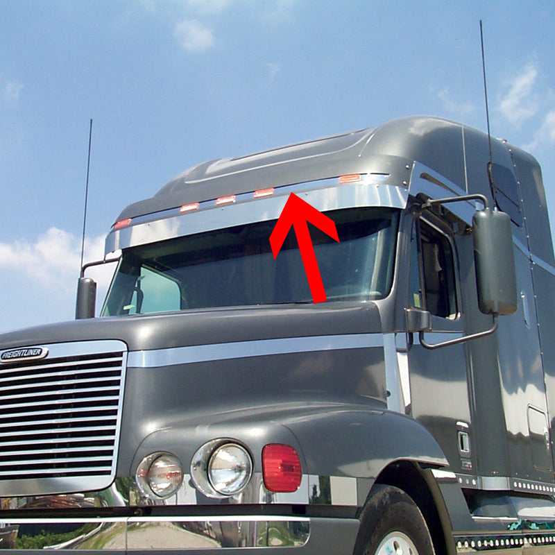 Freightliner Century/Columbia -2003 stainless steel visor insert - 6 piece kit