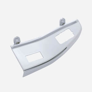 Freightliner Century/Columbia chrome plastic door panel trim w/2 switch holes - driver's side