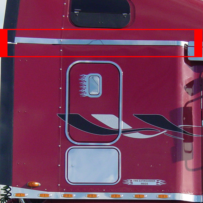 Freightliner Century/Columbia stainless steel upper trim for 70" sleeper w/24" wing - PAIR
