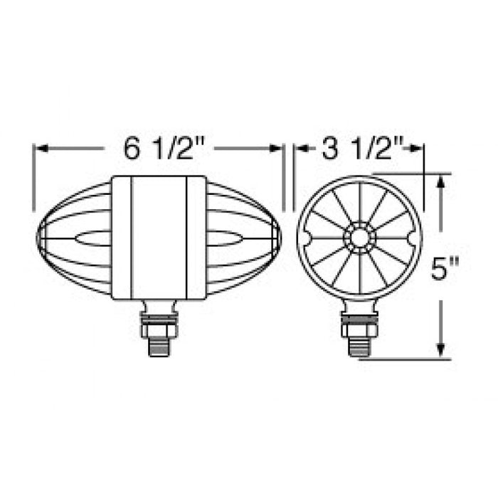 "Torpedo" Amber/Red 3.5" round 17 diode LED turn signal light