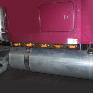 Freightliner Classic stainless steel 70" sleeper panels w/10 combo light holes