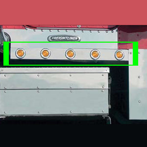 Freightliner Classic stainless steel cab panels w/10 round 2" light holes