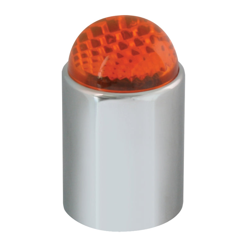 Amber full moon lens bumper guide top w/stainless steel base - PAIR