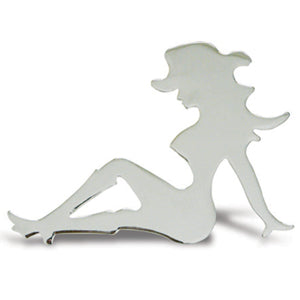 Chrome cowgirl cutout w/boots and welded mounting studs