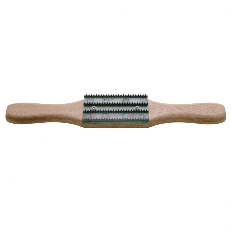 Buffing wheel rake w/wood handle