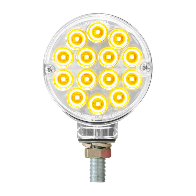 Pearl 3" Amber/Amber 14 diode LED pedestal turn signal light - CLEAR lens