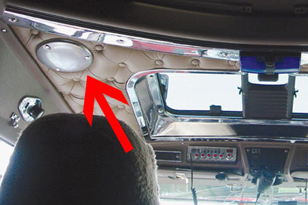 Kenworth chrome round cab/ceiling speaker cover - PAIR