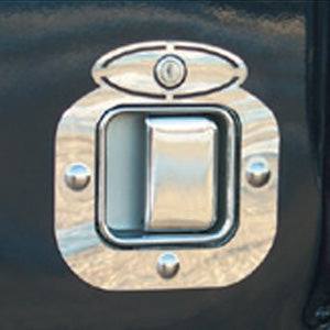 Peterbilt -2005 "Double Halo" stainless steel door latch/key hole trim